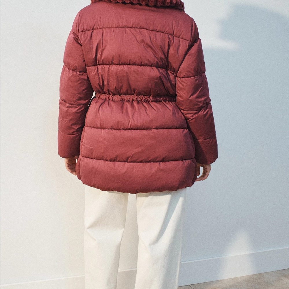SAVE THE DUCK Quilted Puffer Jacket in Burgundy - Picture 6 of 12